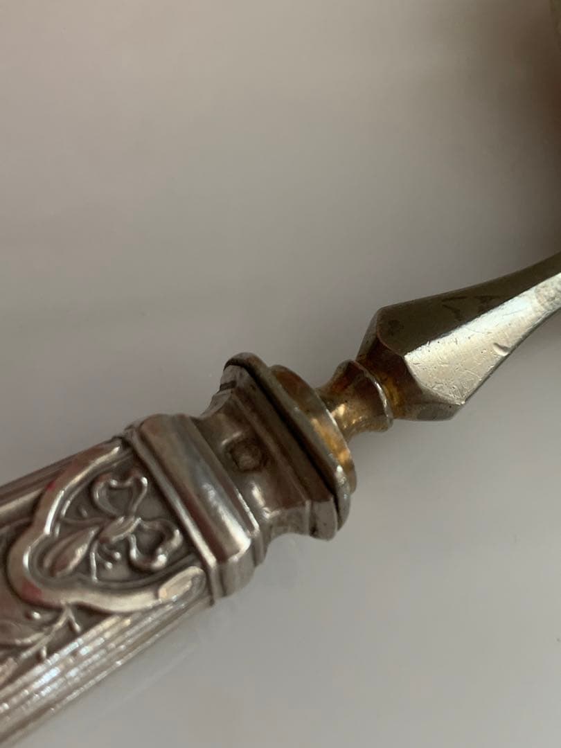 フランスアンティーク　リボンモチーフ★シルバーのラザニアスプーン