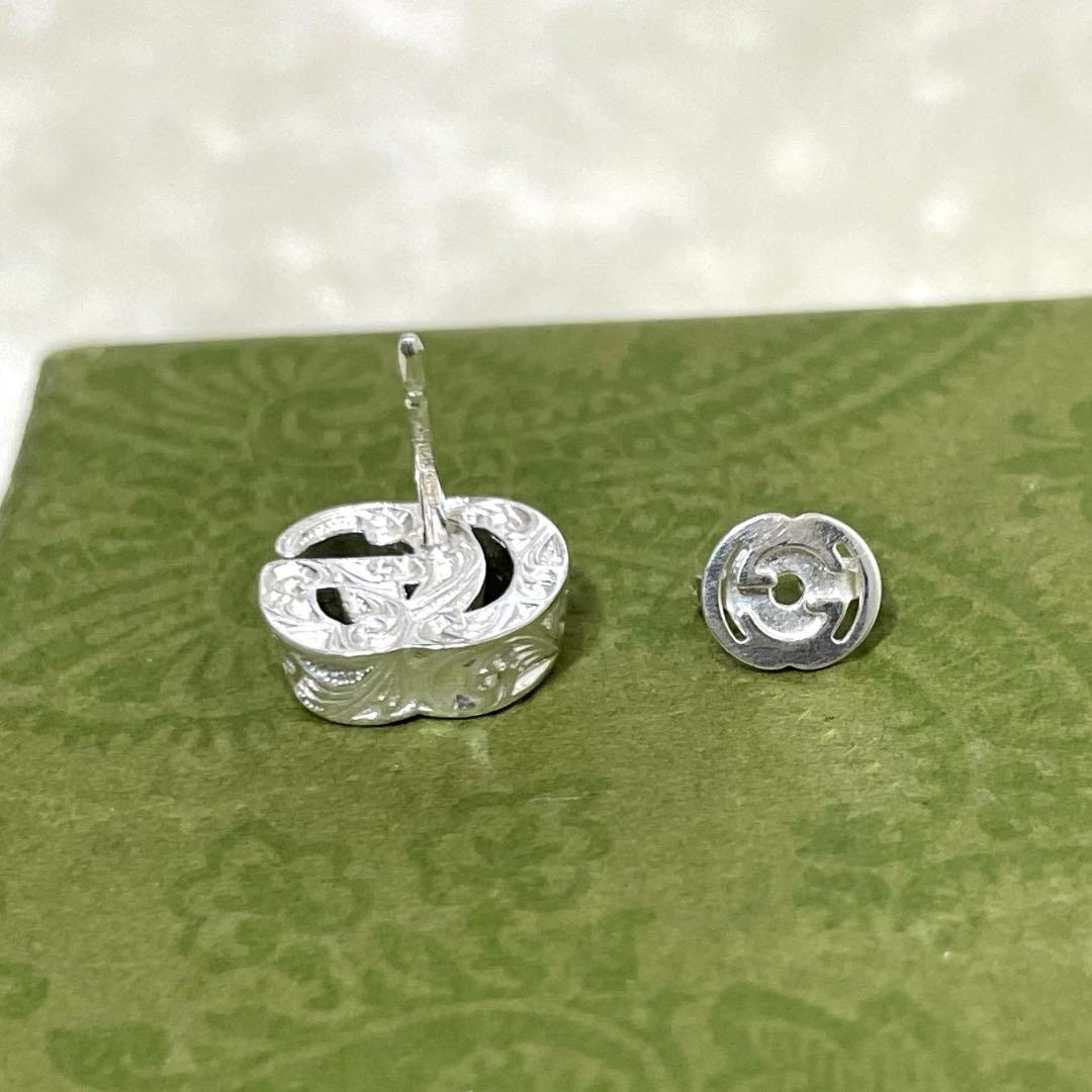 【極美品】グッチ　ダブルGピアス片耳　アラベスク　　シルバー925