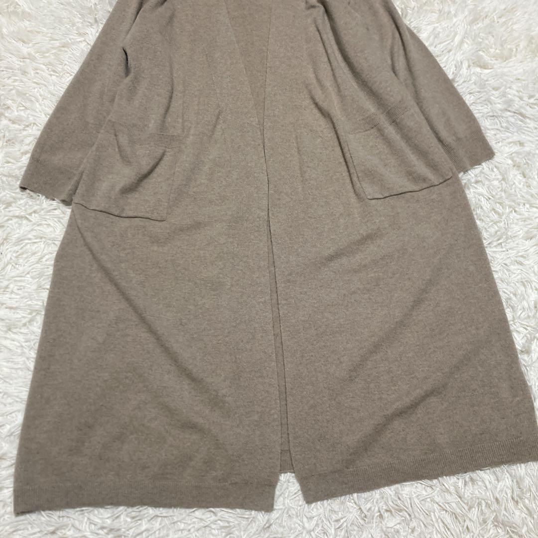美品✨現行ebure カシミヤ100% ハイゲージニット　ロングカーディガン