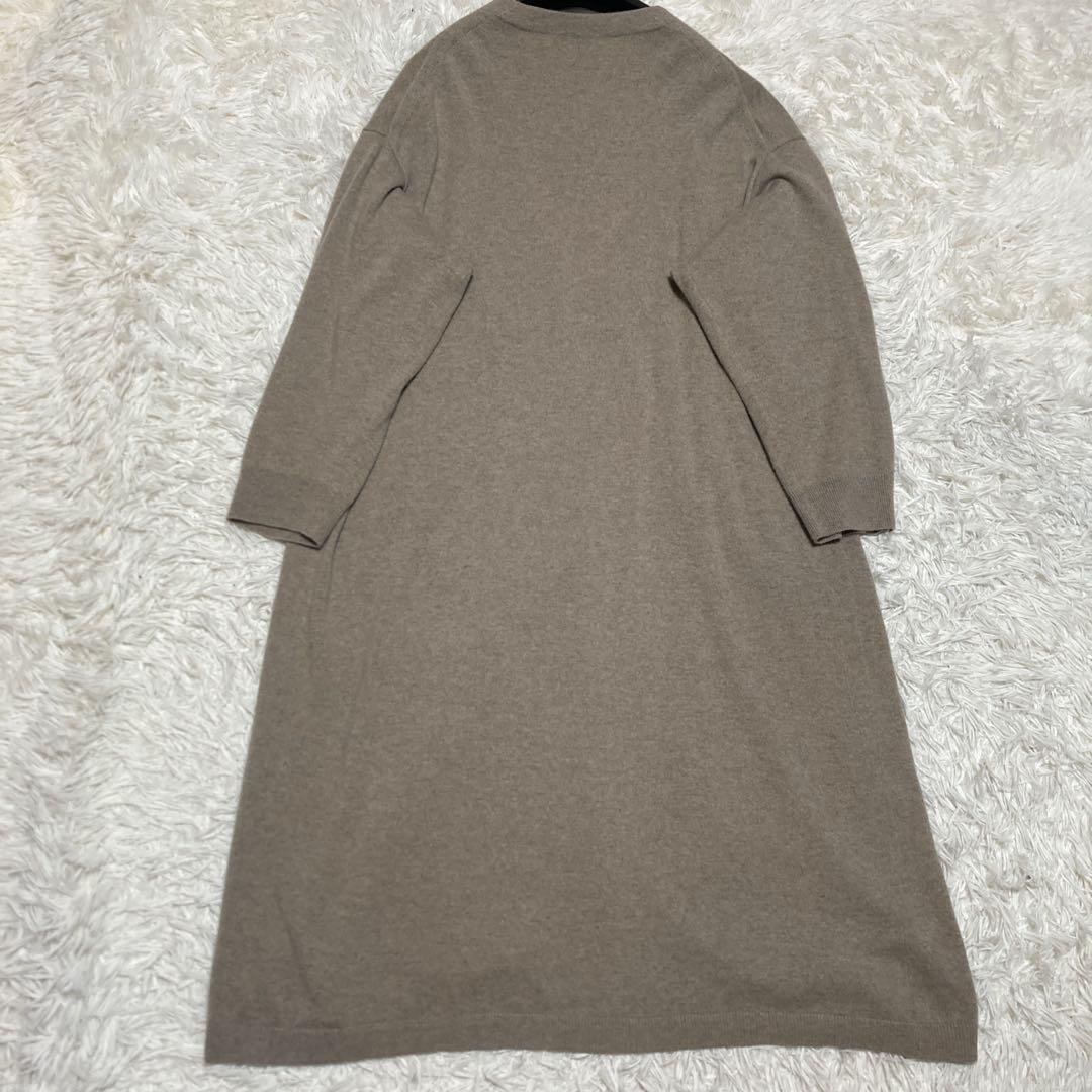 美品✨現行ebure カシミヤ100% ハイゲージニット　ロングカーディガン