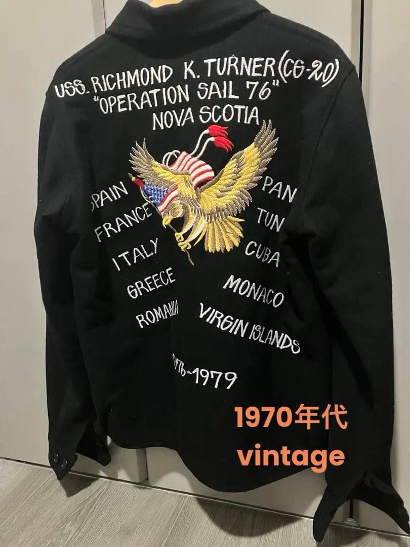 美品希少 70s ヴィンテージ スーベニアジャケット US海軍 M〜L