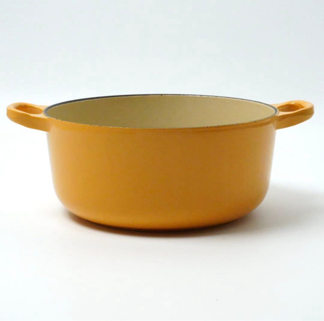 【美品】LE CREUSET　ココット ロンド サフランイエロー　20cm