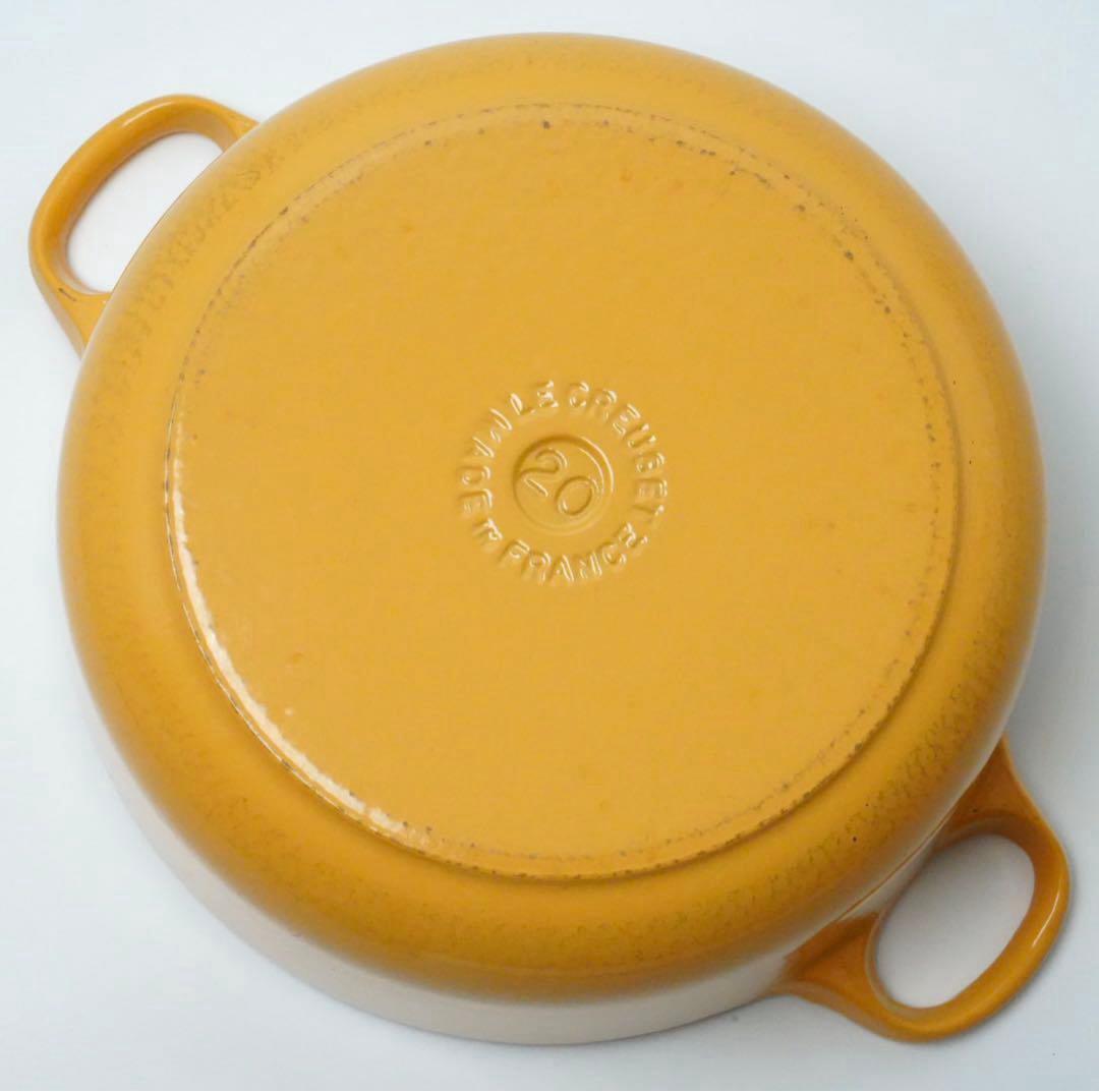 【美品】LE CREUSET　ココット ロンド サフランイエロー　20cm
