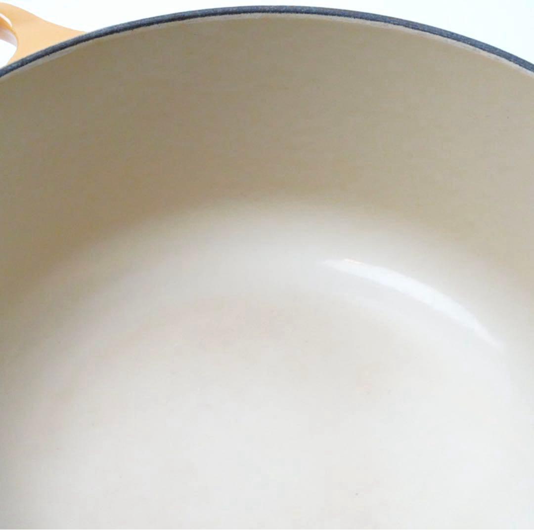 【美品】LE CREUSET　ココット ロンド サフランイエロー　20cm