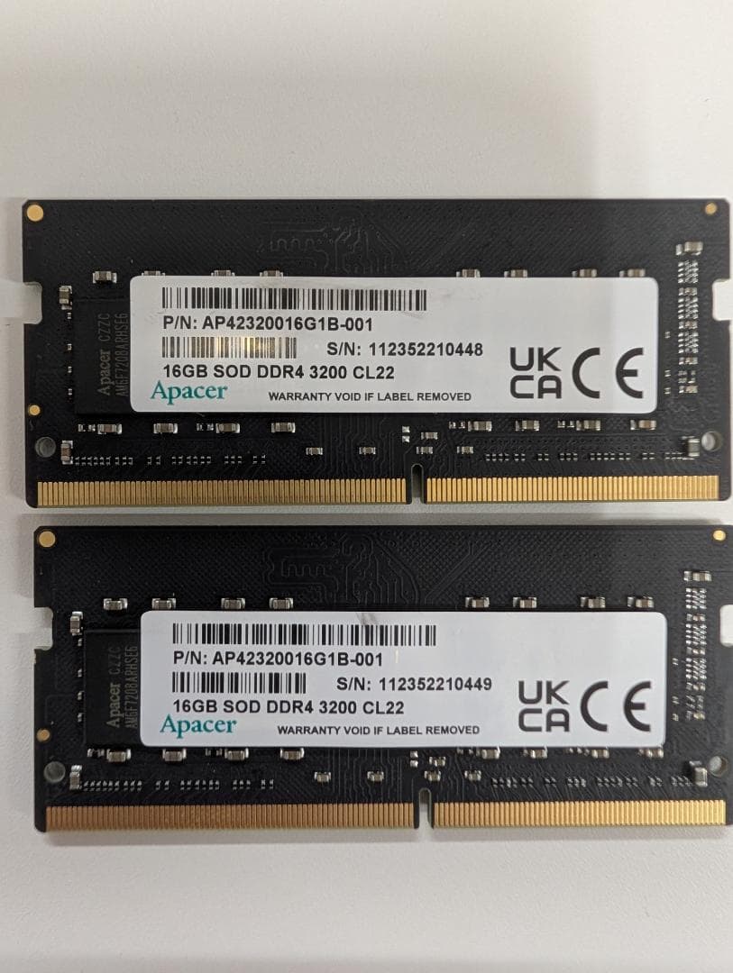 Apacer 32GB(16GB×2枚) DDR4 3200 CL22 メモリー