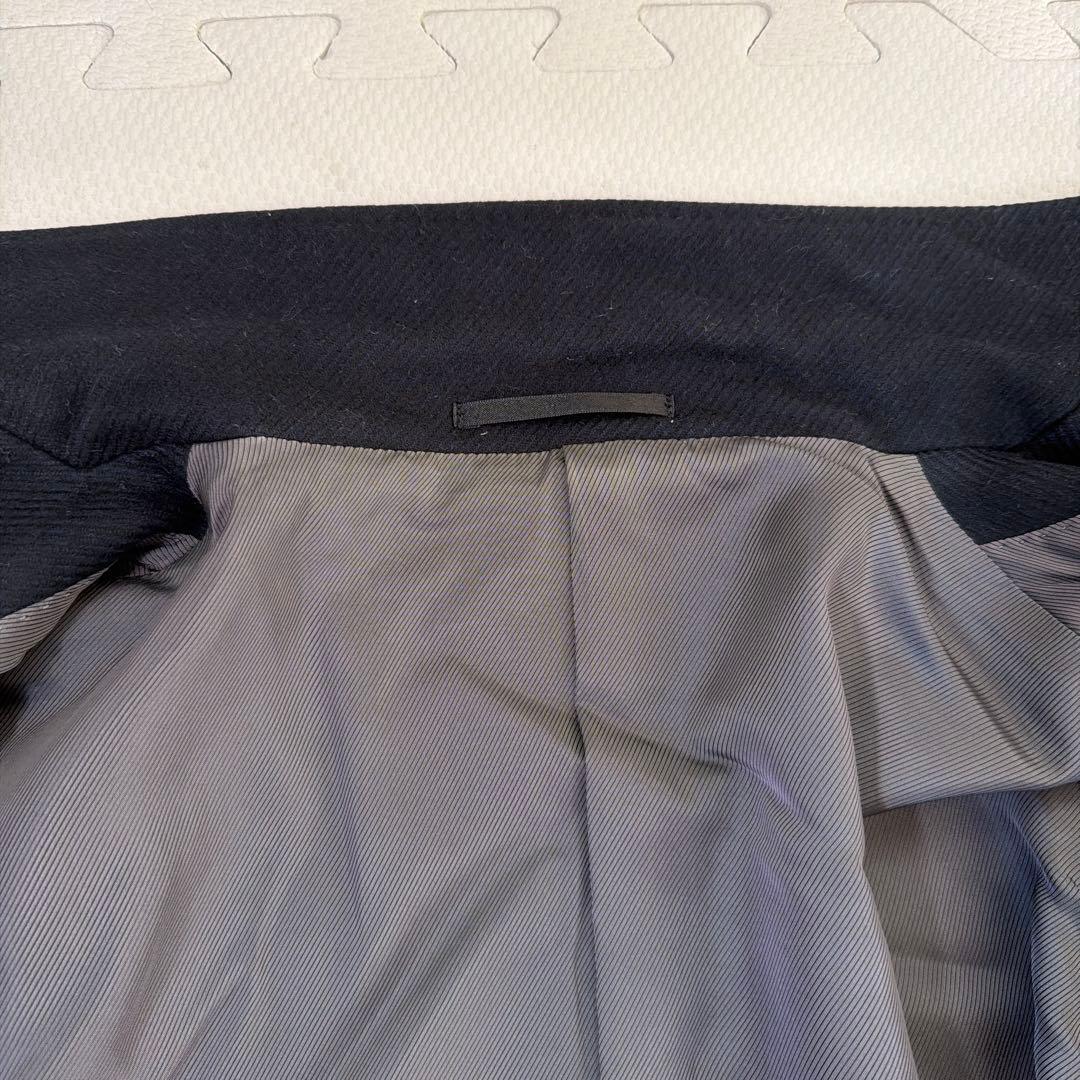 美品【サイズ44】エディフィス カシミア ネイビー起毛フランネルチェスターコート