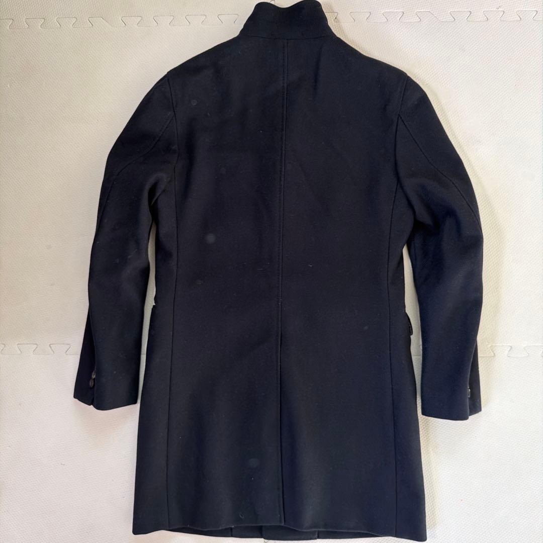 美品【サイズ44】エディフィス カシミア ネイビー起毛フランネルチェスターコート