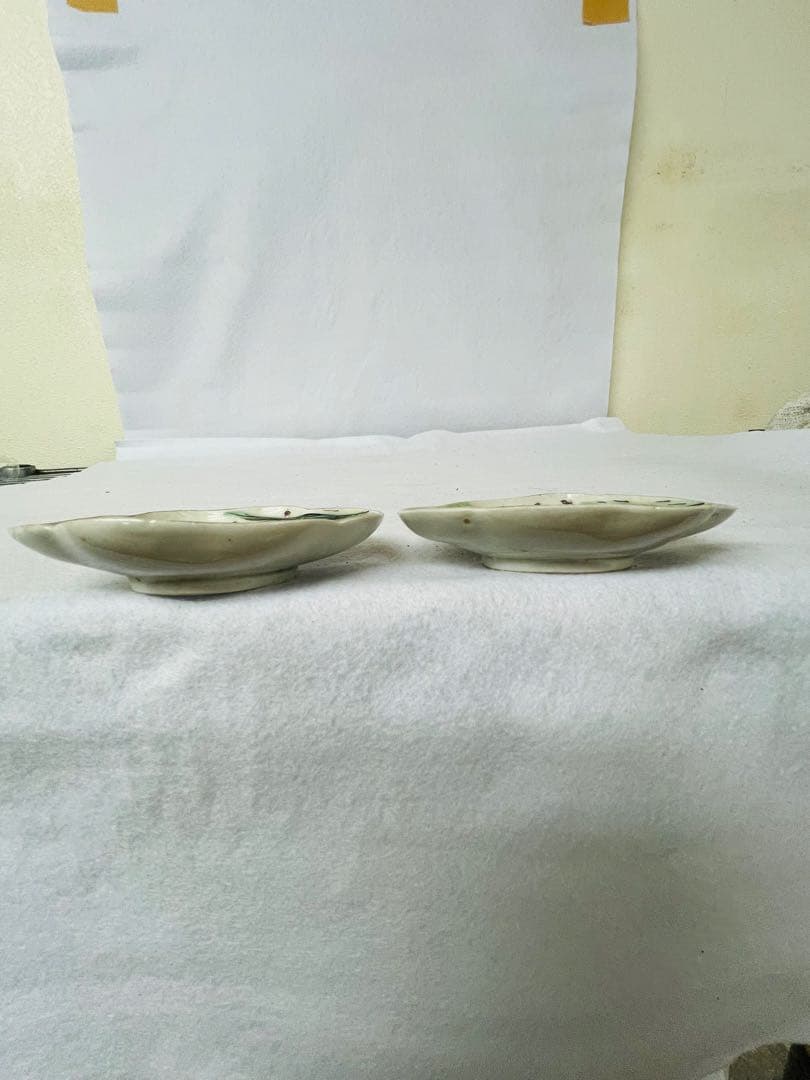 古伊万里？赤絵魚図貝型皿　色絵　16枚