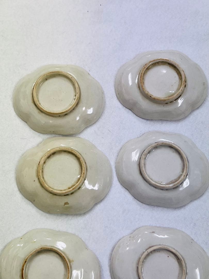 古伊万里？赤絵魚図貝型皿　色絵　16枚