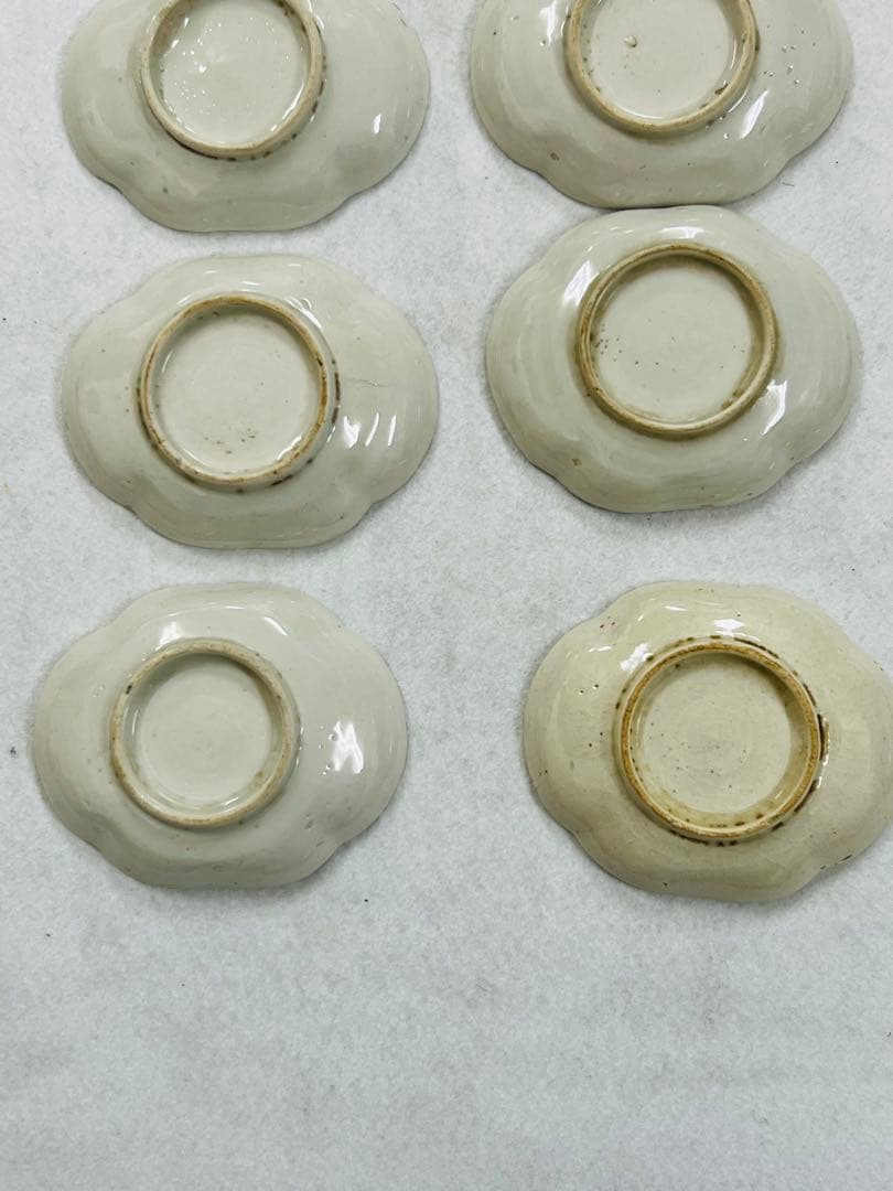 古伊万里？赤絵魚図貝型皿　色絵　16枚