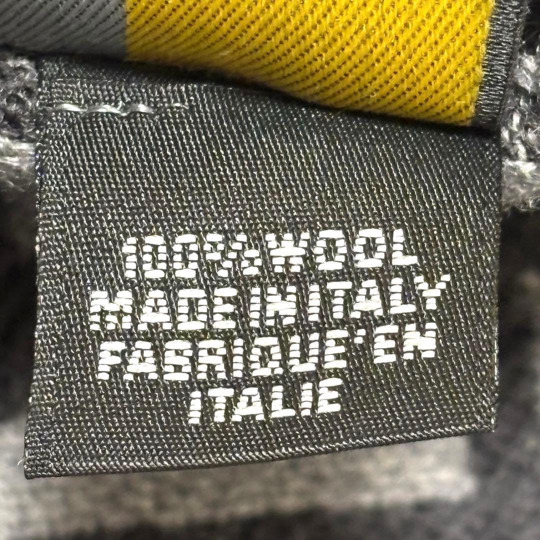 FENDI フェンディ ズッカ柄 マフラー ウール 総柄 グレー × ブラック