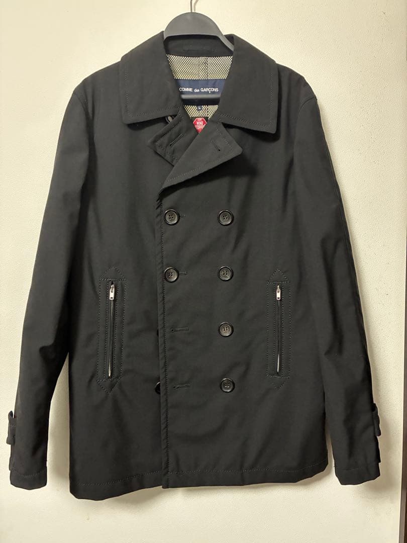 COMME des GARCONS ブラック ダブルブレスト トレンチコート