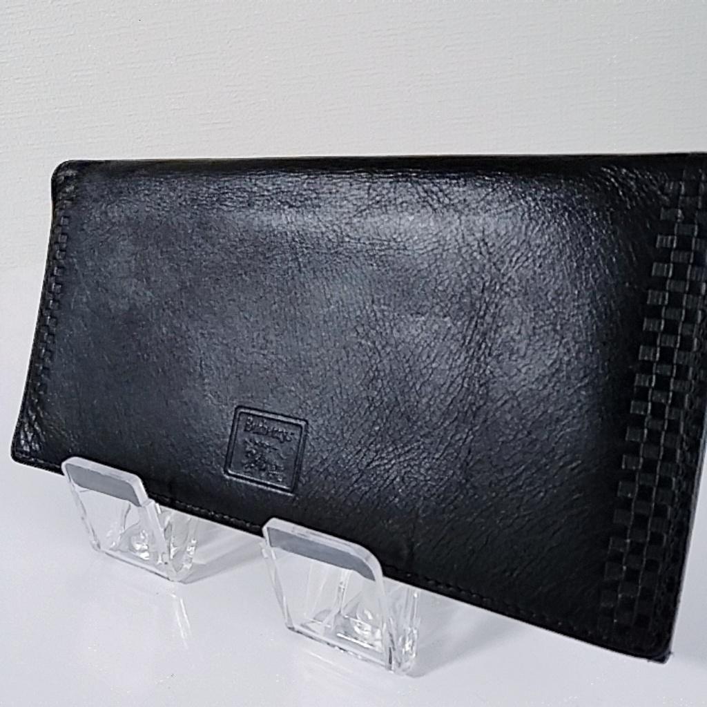 【超美品】BURBERRYS 長財布 ブラック 羊革 裏地ノバチェック