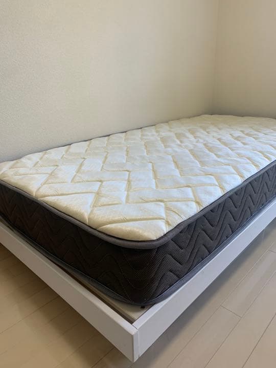 天然木すのこベッド シングル マットレスセット　ホワイト