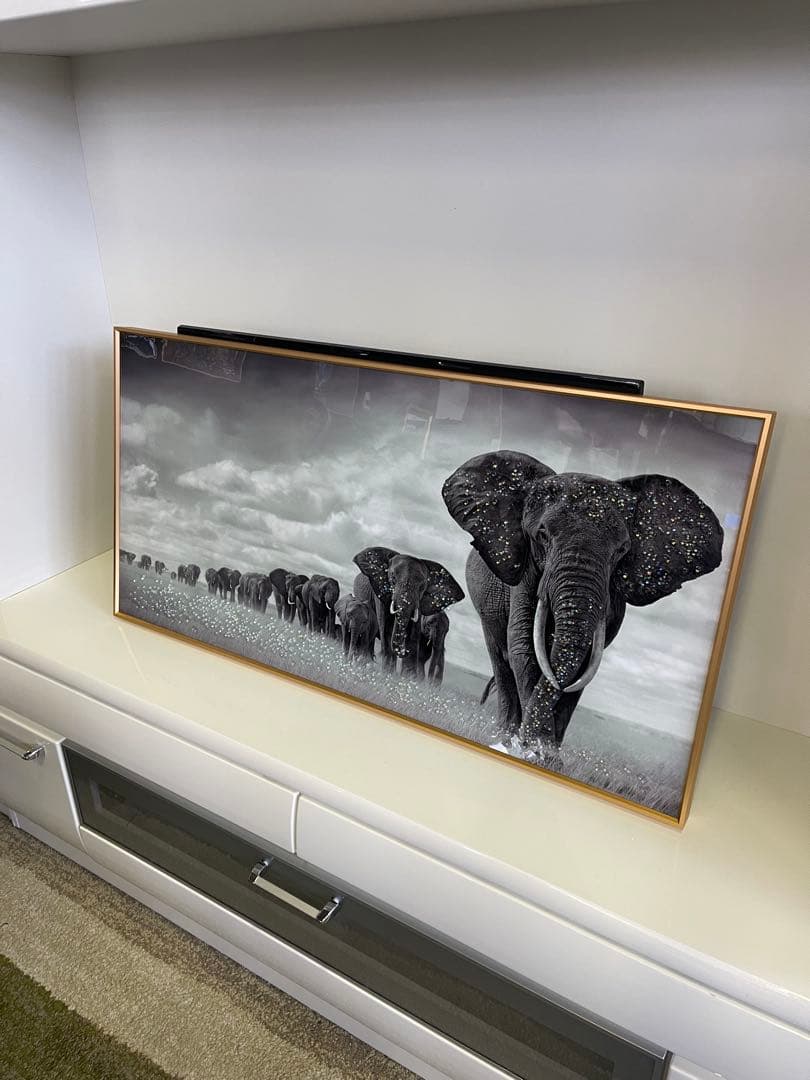 モノクロ象のフォトフレーム