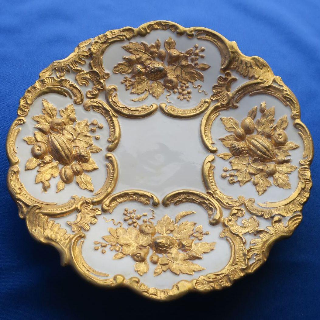 【お値下げ】華麗な輝きを放つマイセンのゴールドプレート（21cm）