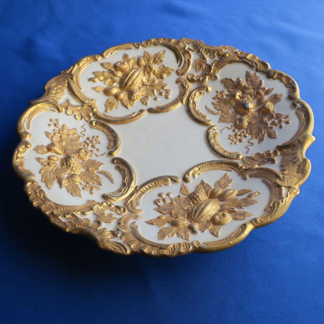 【お値下げ】華麗な輝きを放つマイセンのゴールドプレート（21cm）