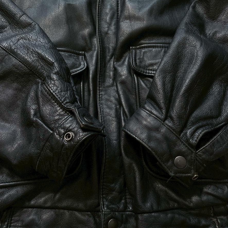 【ホヒ】ヴィンテージ フライトジャケット G-1 牛革 ライナー付 黒