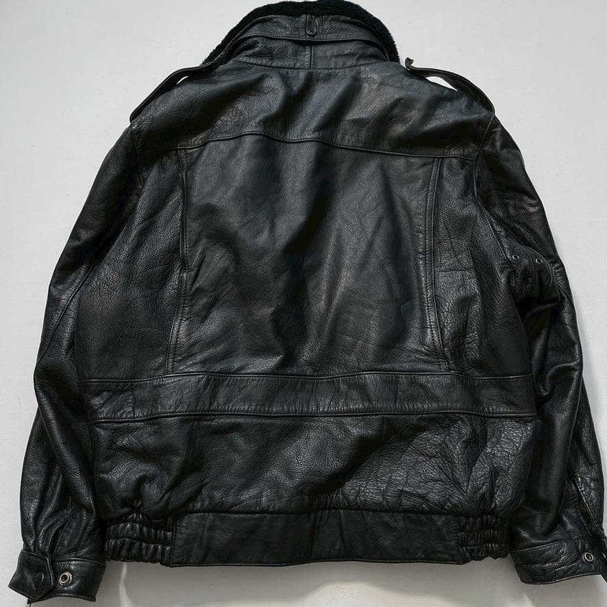 【ホヒ】ヴィンテージ フライトジャケット G-1 牛革 ライナー付 黒