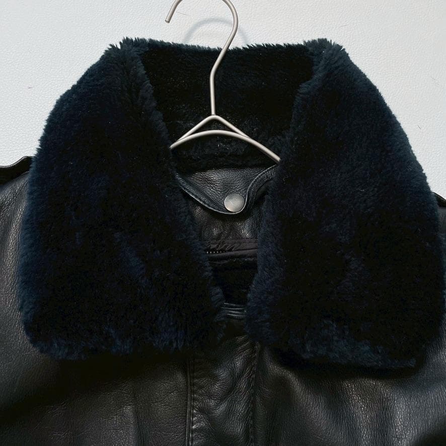 【ホヒ】ヴィンテージ フライトジャケット G-1 牛革 ライナー付 黒