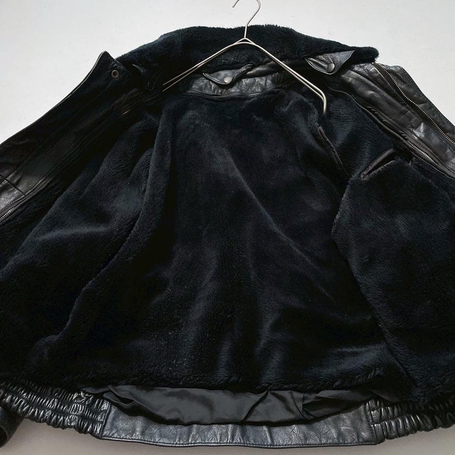 【ホヒ】ヴィンテージ フライトジャケット G-1 牛革 ライナー付 黒