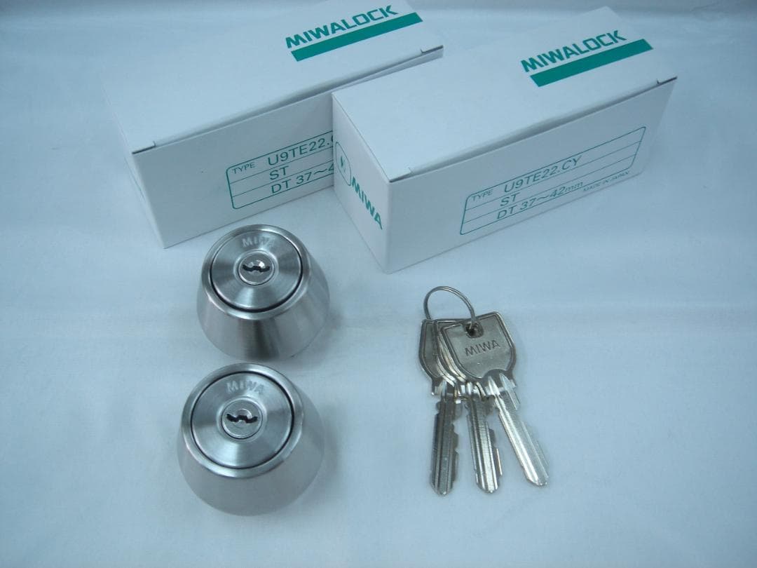 MIWA◆U9TE22.CYシリンダー(LSP)２個同一、１セット◆新品◆