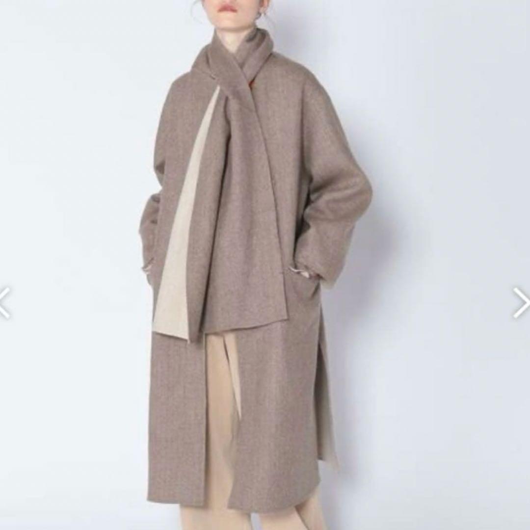 GALERIE VIE ウールダブルフェイス ストール付きコート リバーシブル