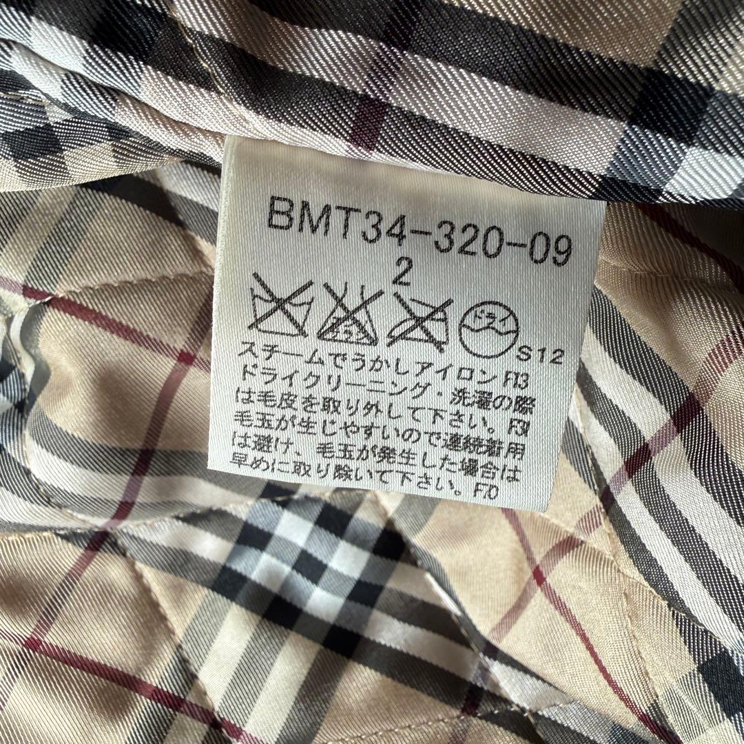 BURBERRY BLACK LABEL厚手ニットファー付 ノバチェック 黒 2