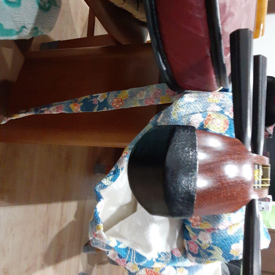 三味線 細棹 花梨 丸打胴 保存ケース付き 全長約95cm 伝統楽器 弦楽器