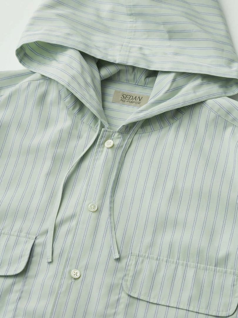【SEDAN ALL-PURPOSE】STRIPED HOODED SHIRT