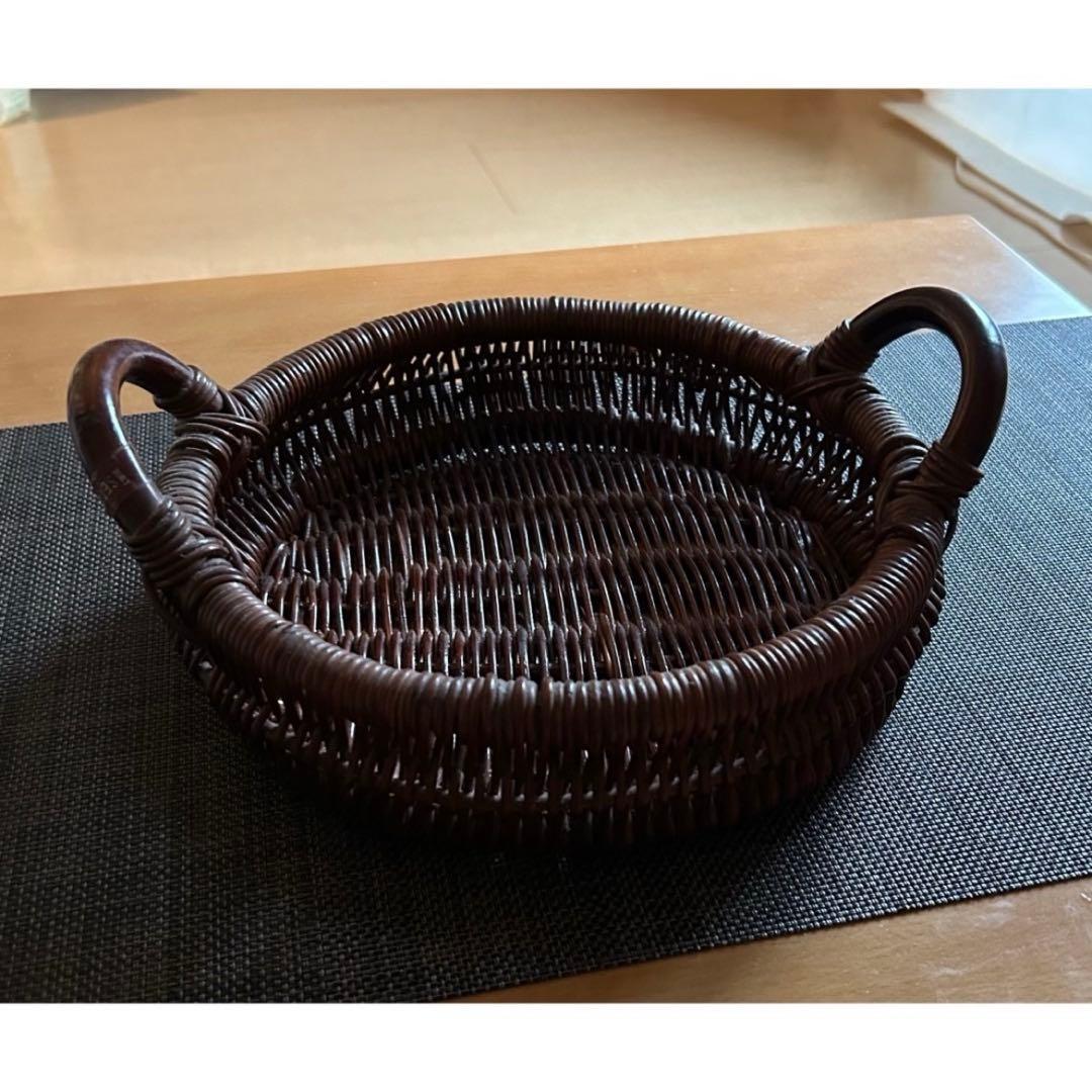バスケット　かご　籐　木製