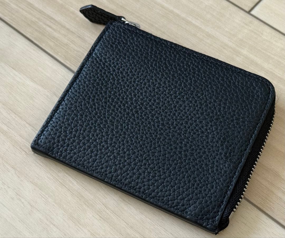 【美品】BONAVENTURA L字ジップウォレット　シュリンクレザー　ブラック