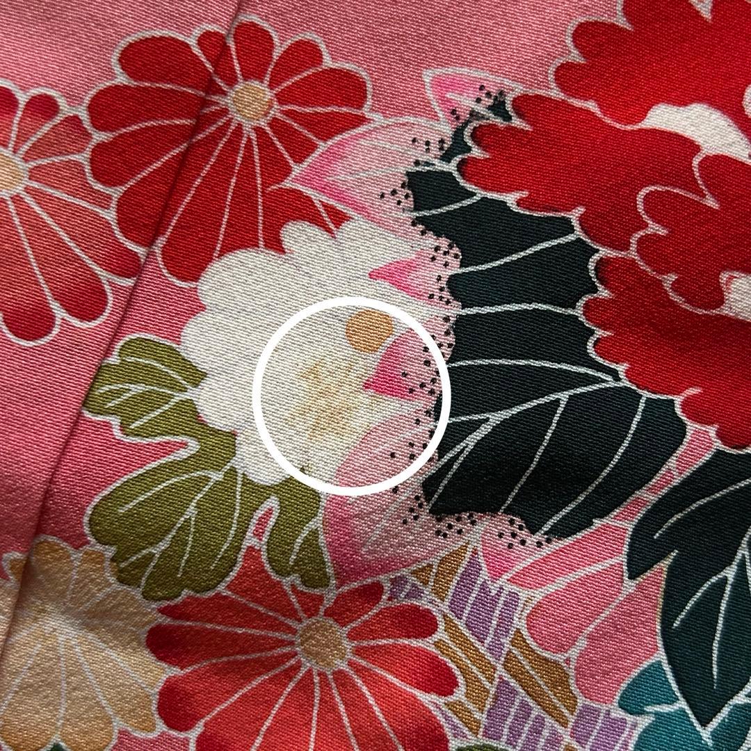 七五三 3歳 着物 被布 絹 三歳 赤 ピンク 753 子供着物