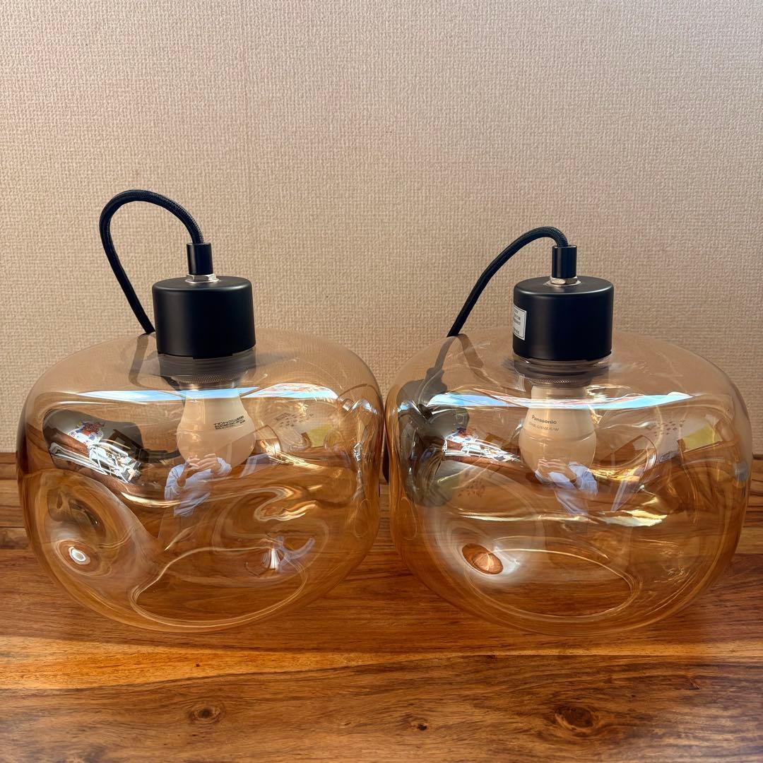 ガラスシェード　ペンダント　ライト　おしゃれ　照明　2灯