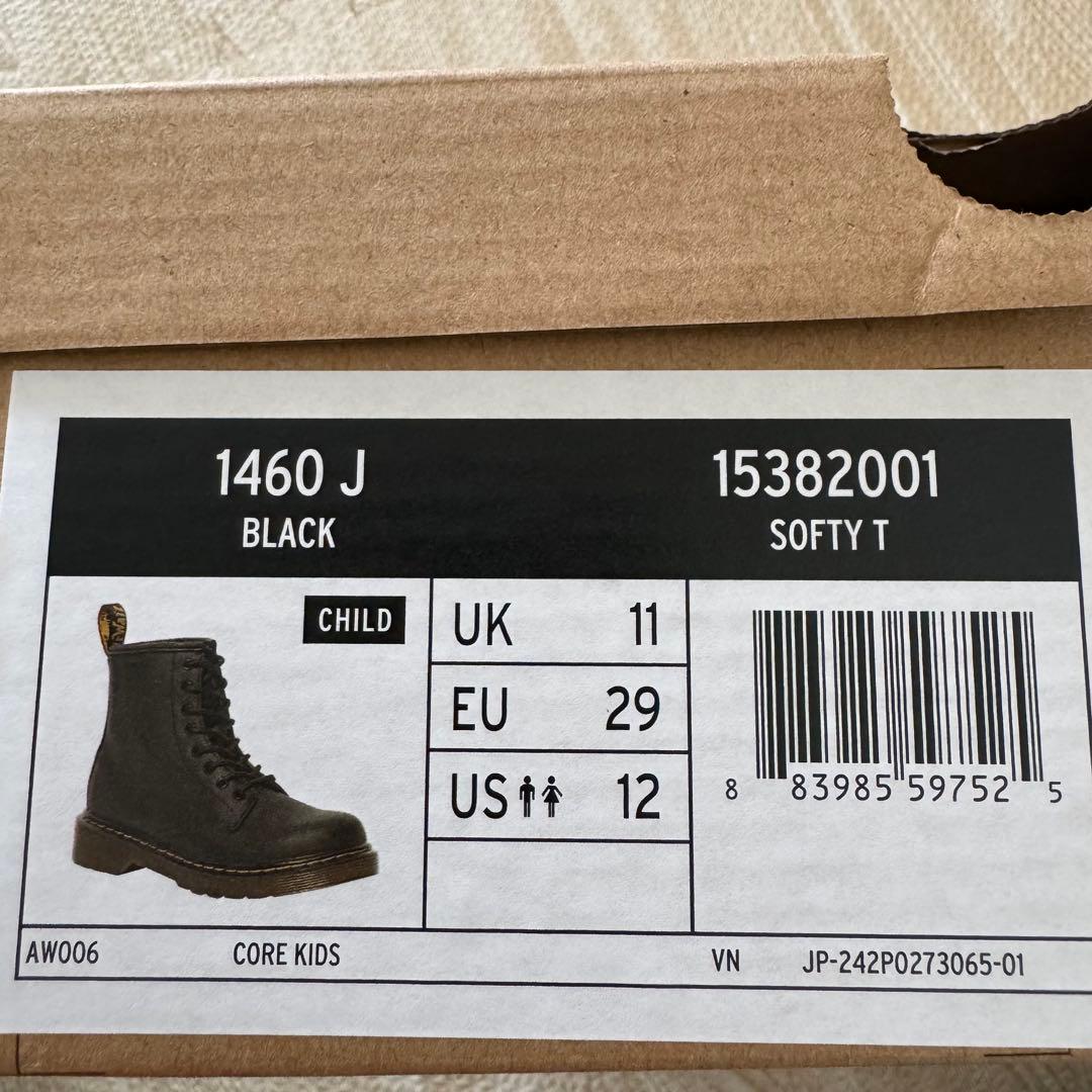 新品ドクターマーチンジュニアブーツキッズブラック革七五三18cm