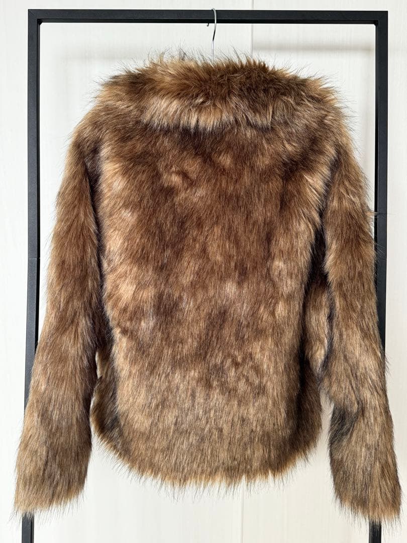 MURUA　フェイクファーラインジャガードコート　ブルゾン ブラウン