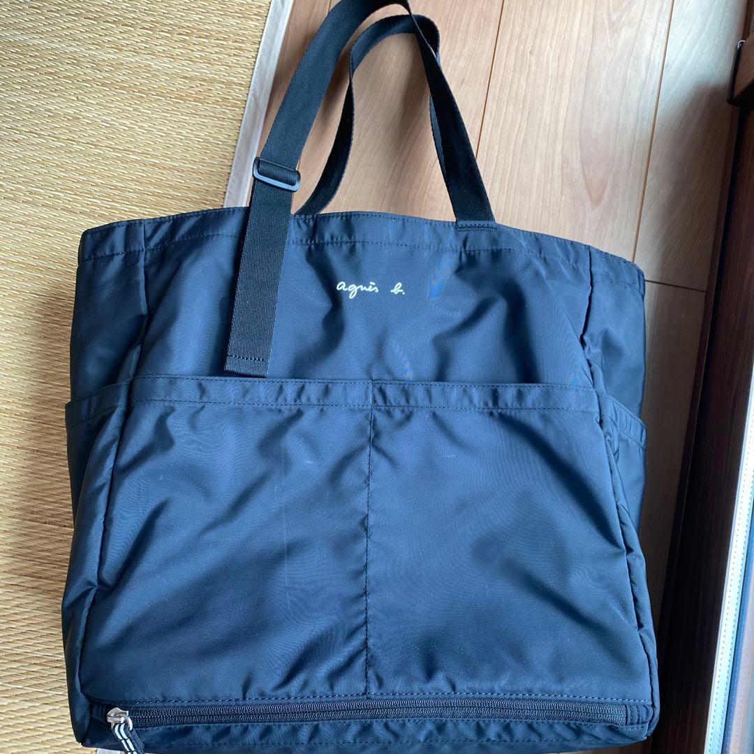 agnis b. アニエスベー ブラック ペアレンツバッグ マザーズバッグ