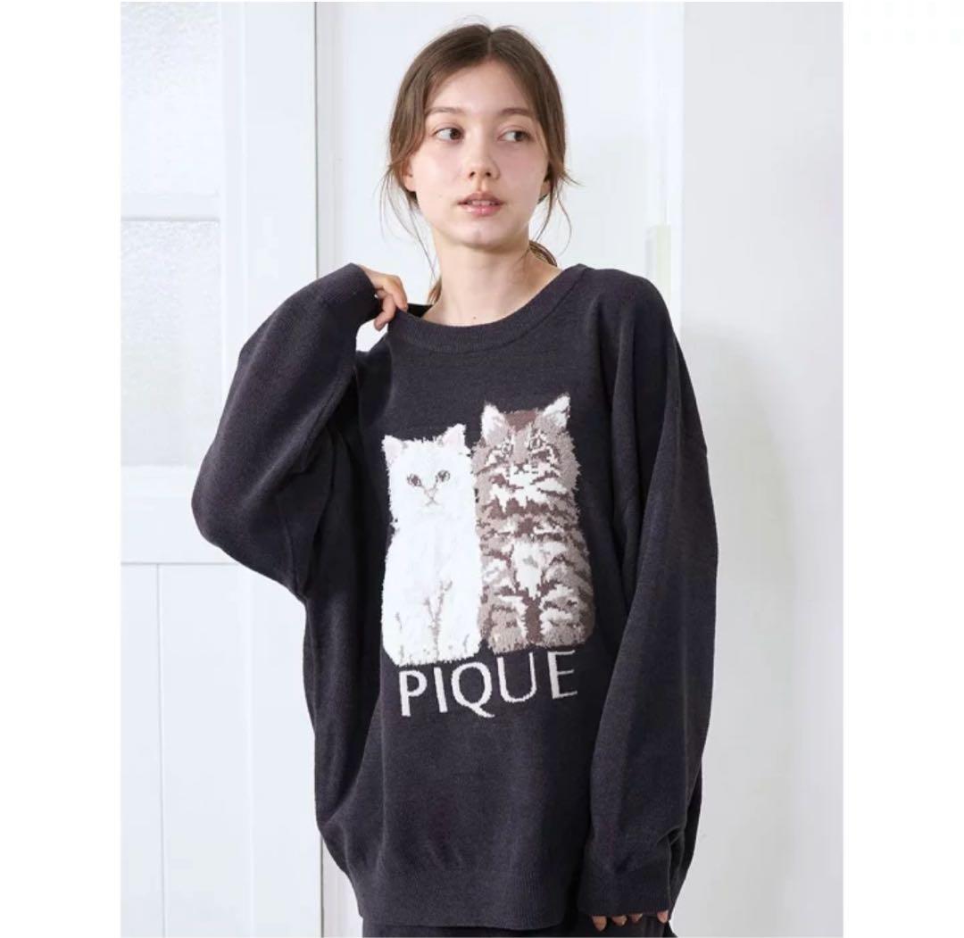 gelato pique ジェラピケ　ツインキャットジャガードプルオーバー