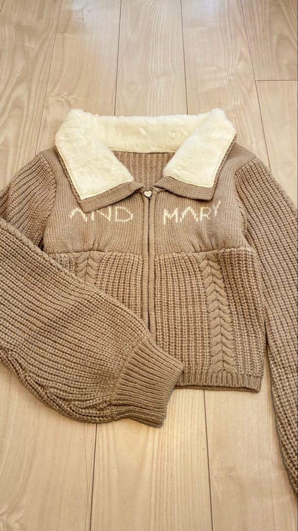 トップス andmary Mary logo zip tops beige