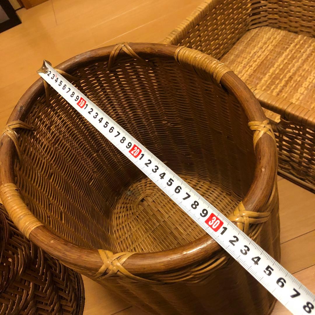 レトロ＊ラタン＊飴色＊籠セット