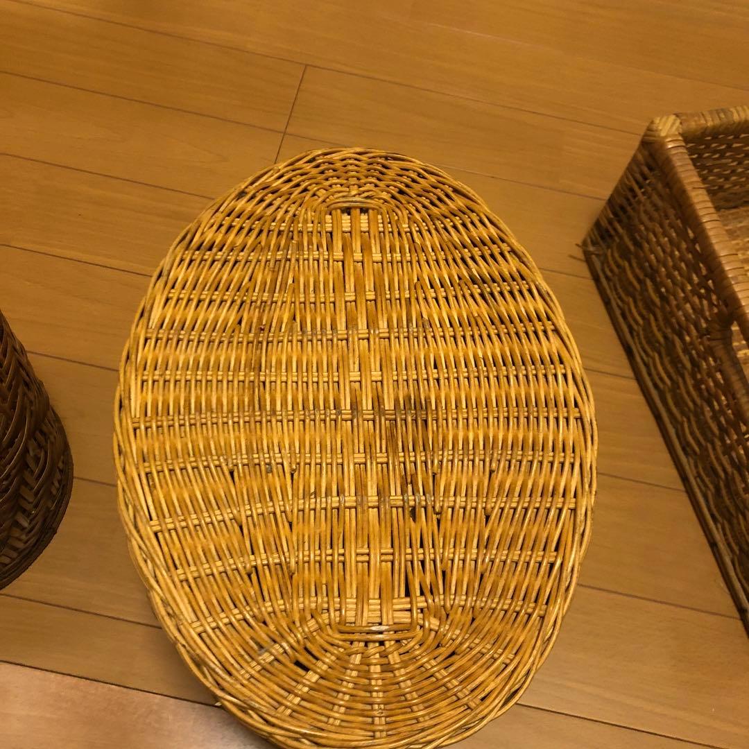 レトロ＊ラタン＊飴色＊籠セット