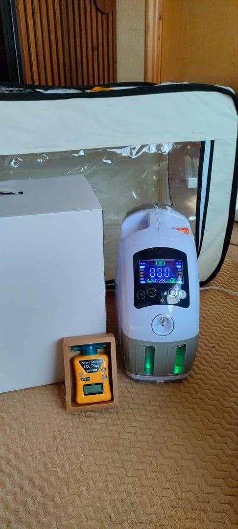 【ペット用】【フルセット】高性能酸素濃縮器/酸素発生器　酸素室、酸素濃度計セット