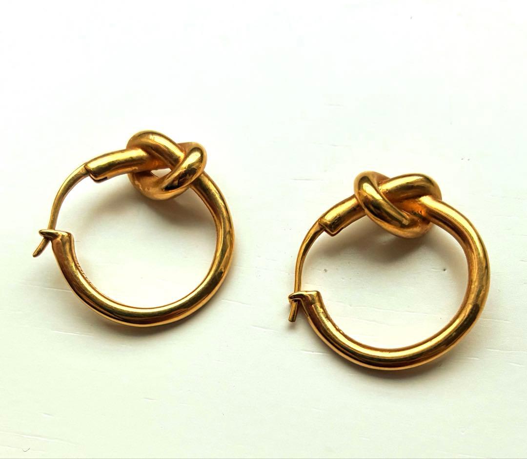 CELINE ノット スモールフープ ピアス ゴールド SCA1224 両耳