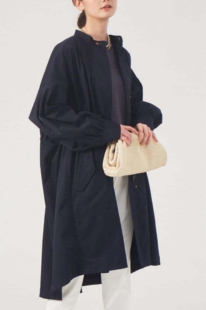 美品　qualite カリテ　エアーツイルコート　ネイビー