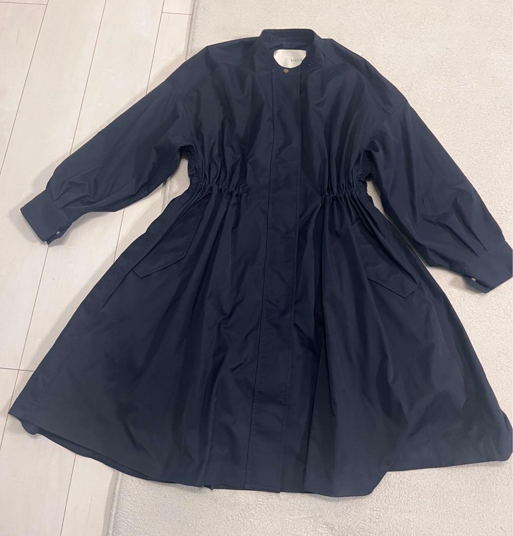 美品　qualite カリテ　エアーツイルコート　ネイビー