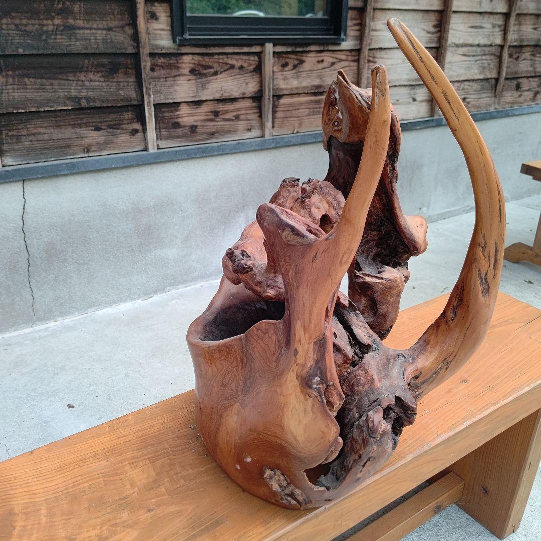 （未使用品）樹種不明　置物　インテリア　木　材木