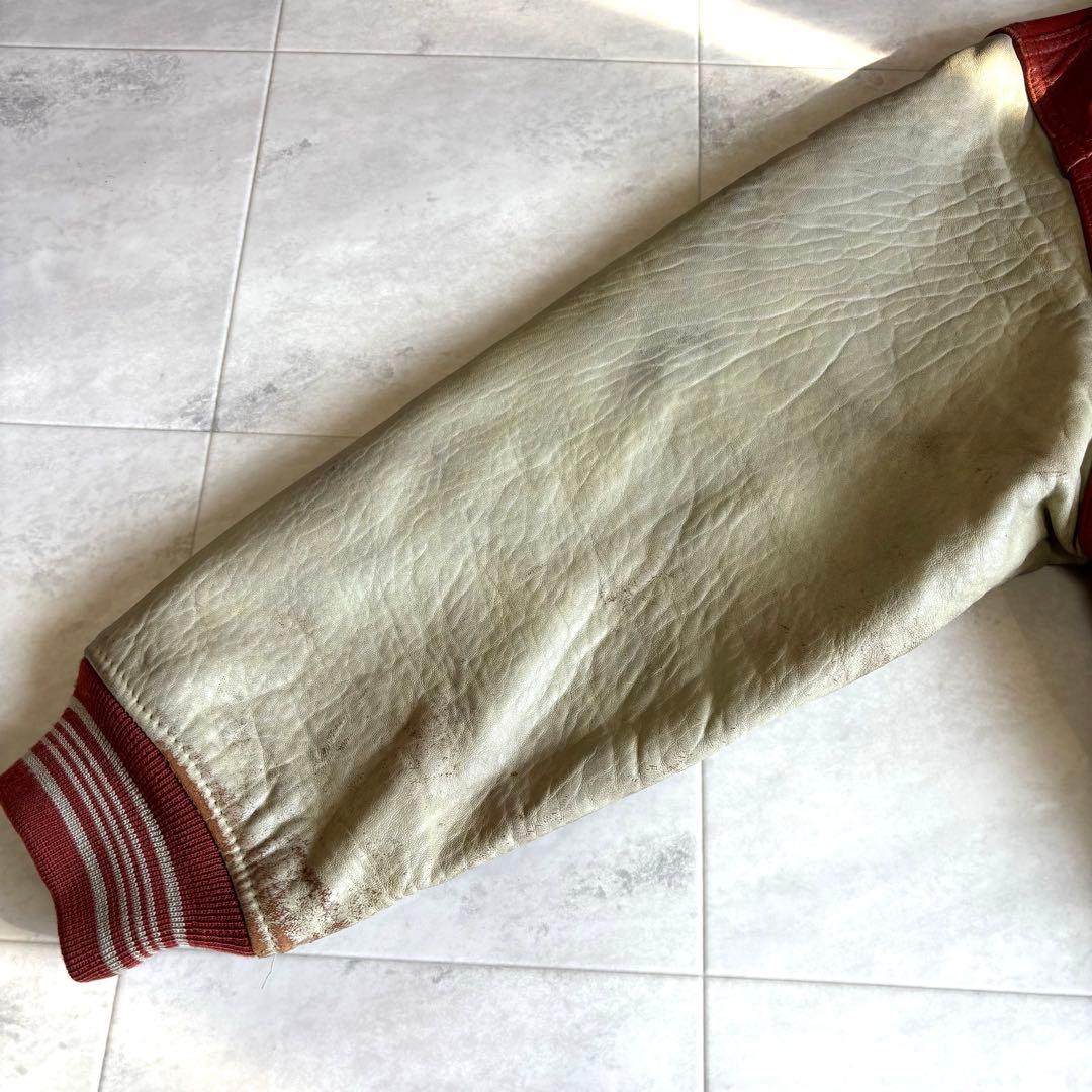 【超希少】アヴィレックス ラムレザージャケット スタジャン 羊革 刺繍 ワッペン