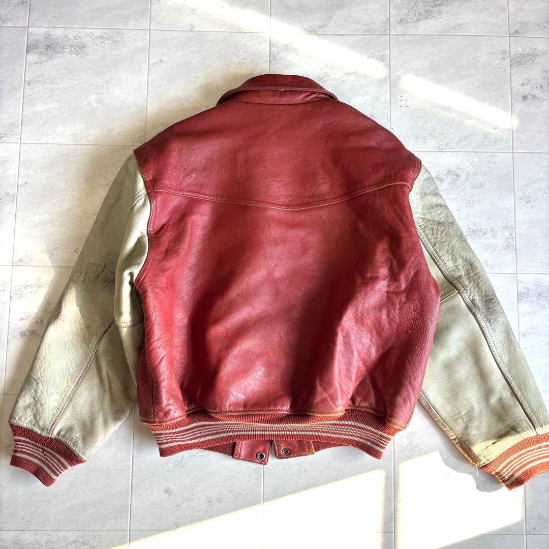 【超希少】アヴィレックス ラムレザージャケット スタジャン 羊革 刺繍 ワッペン