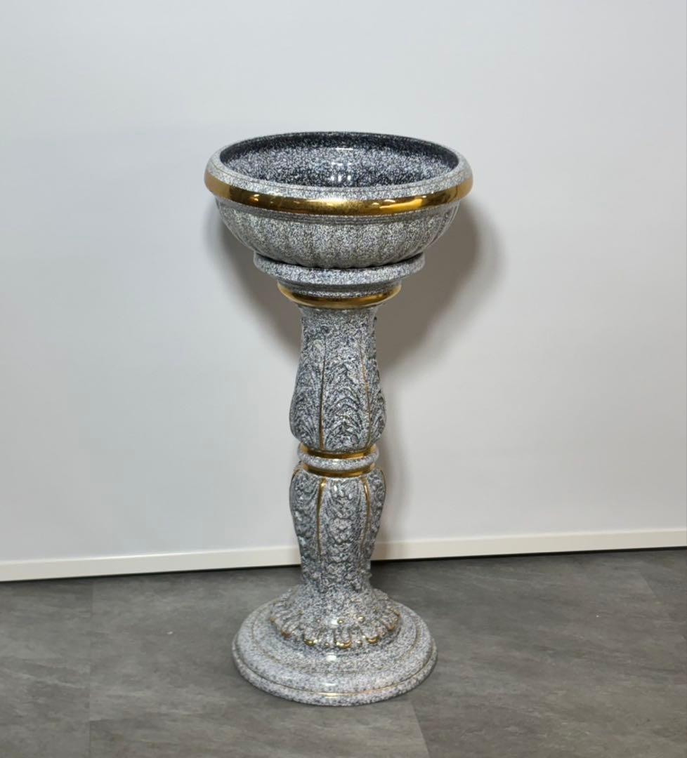 石調オーナメント 全長77cm 内径32.5cm 花台 フラワーベース