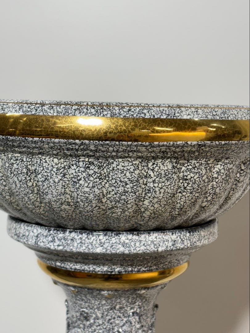 石調オーナメント 全長77cm 内径32.5cm 花台 フラワーベース